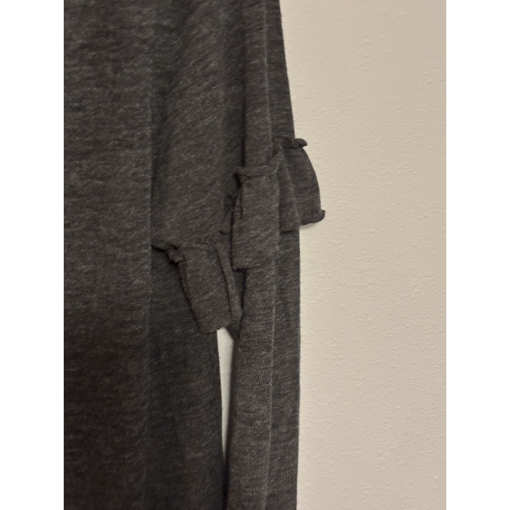 NWT Philosophy Pullover Sweater Women's Medium Charcoal Heather Ruffle Sleeve - Picture 3 of 8